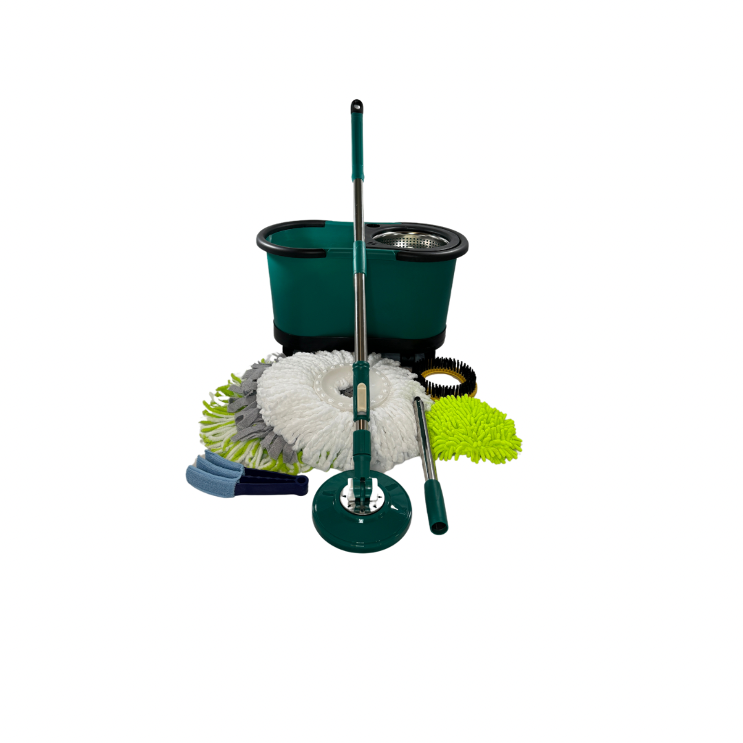 Ultimate Bundle - Split (Two Bucket System) w/Dolly + Free Chenille Mop Shoes