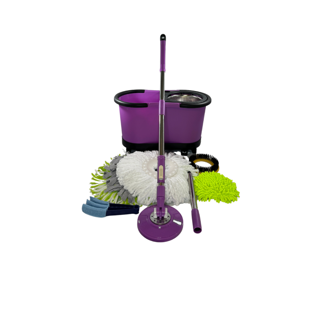 Ultimate Bundle - Split (Two Bucket System) w/Dolly + Free Chenille Mop Shoes